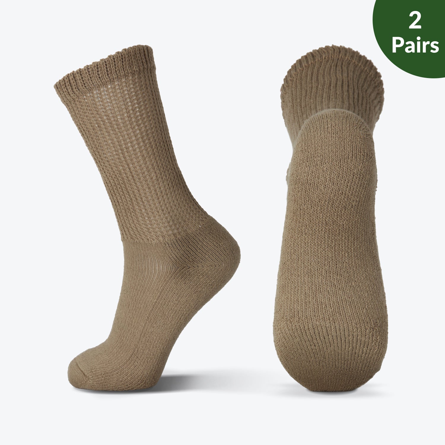 Extra wide diabetic crew socks, Cushioned & soft sole, 2 Pairs